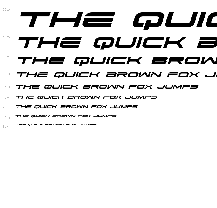 Dodger Expanded Italic Waterfall