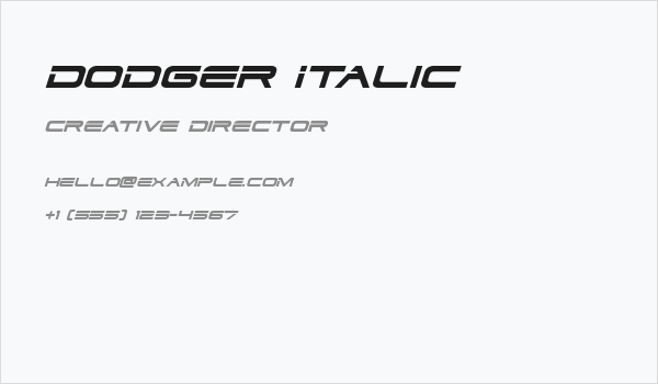 Dodger Italic Business Card