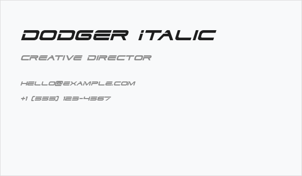 Dodger Italic Business Card