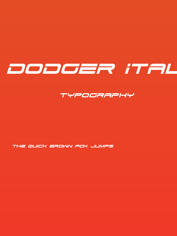 Dodger Italic Poster