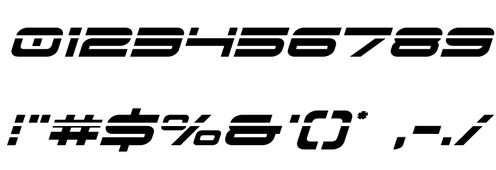 Dodger Laser Italic Font OTHER CHARS