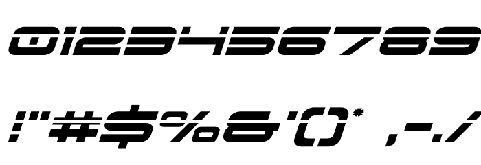Dodger Laser Italic Font OTHER CHARS
