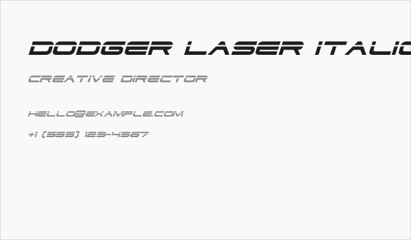 Dodger Laser Italic Business Card