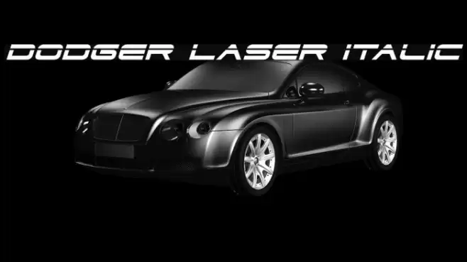 Dodger Laser Italic Font examples