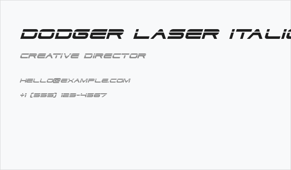 Dodger Laser Italic Business Card