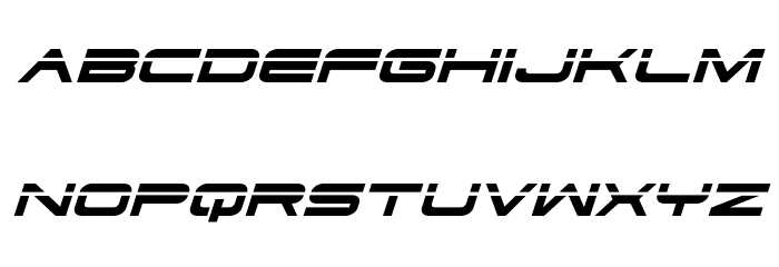 Dodger Laser Italic Font LOWERCASE