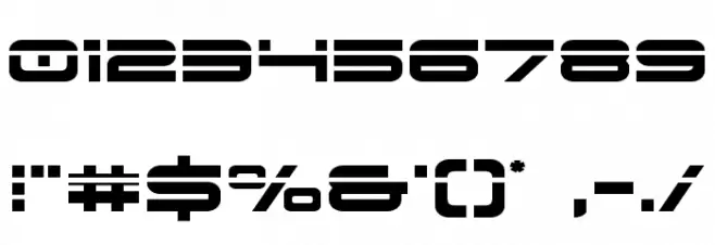Dodger Laser Font OTHER CHARS