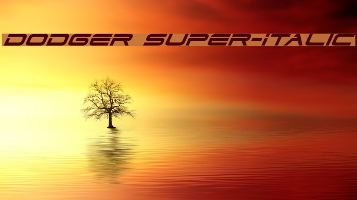 Dodger Super-Italic Example 1