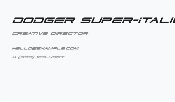 Dodger Super-Italic Business Card