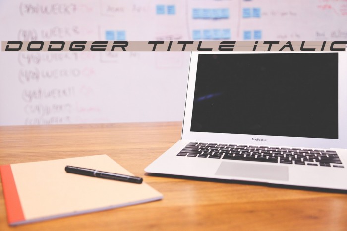 Dodger Title Italic Font examples