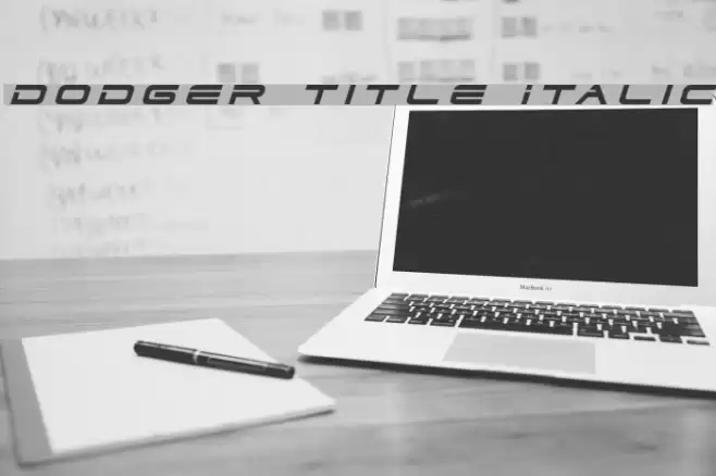 Dodger Title Italic Font examples