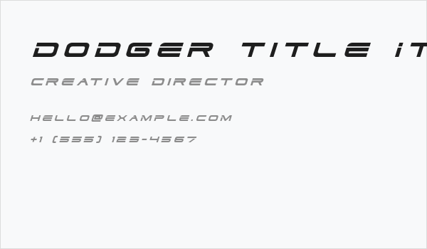 Dodger Title Italic Business Card
