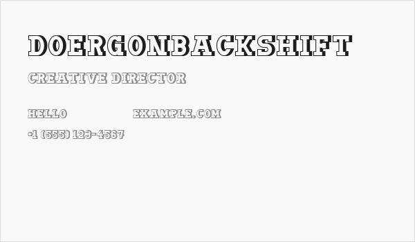 DoergonBackshift Business Card