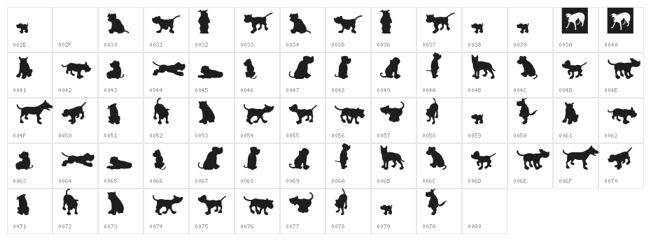 Dog30Silhouette Character Map