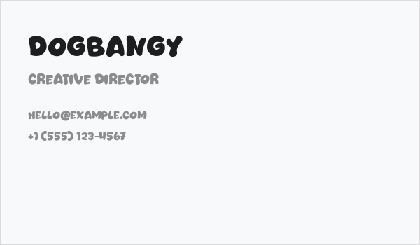 Dogbangy Business Card