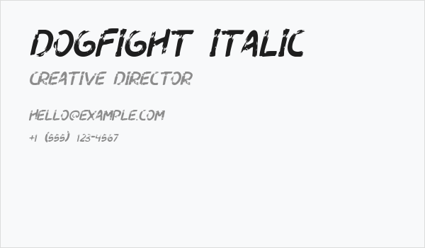 Dogfight Italic Business Card