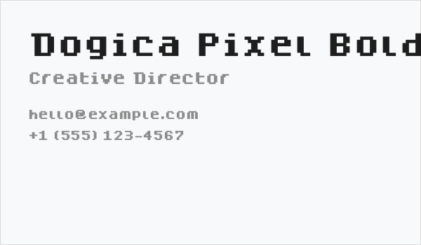 Dogica Pixel Bold Business Card
