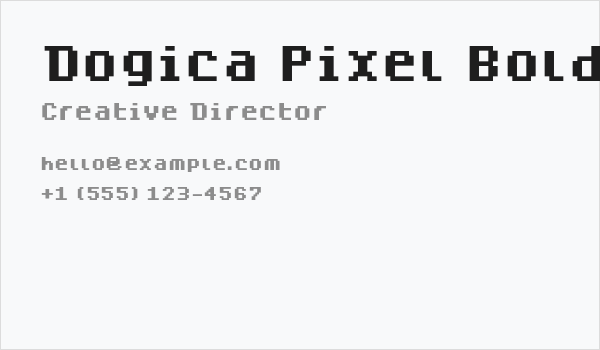Dogica Pixel Bold Business Card