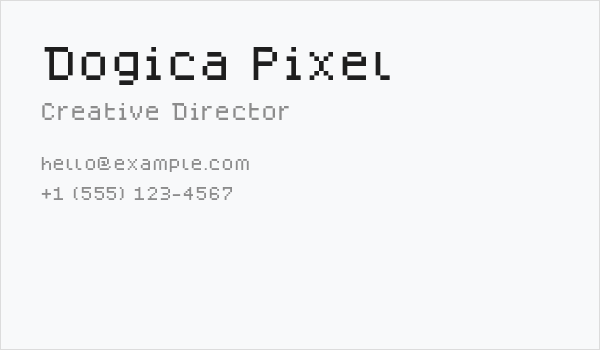 Dogica Pixel Business Card