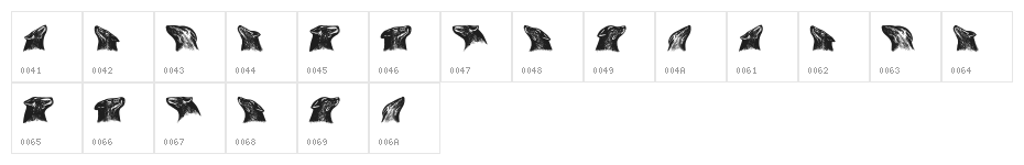 Dogs Regular Character Map