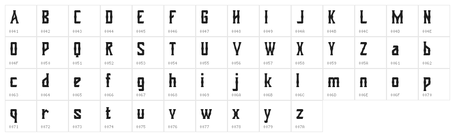 DohongKalibaFreeVersion Character Map