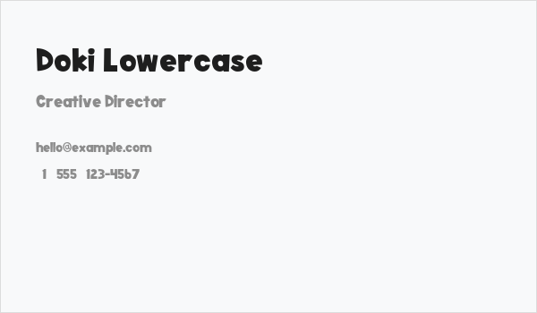Doki Lowercase Business Card