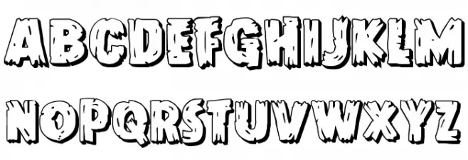 Dokter Monstro 3D Schriftart Kleinbuchstaben