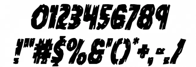 Dokter Monstro Condensed Italic Font OTHER CHARS