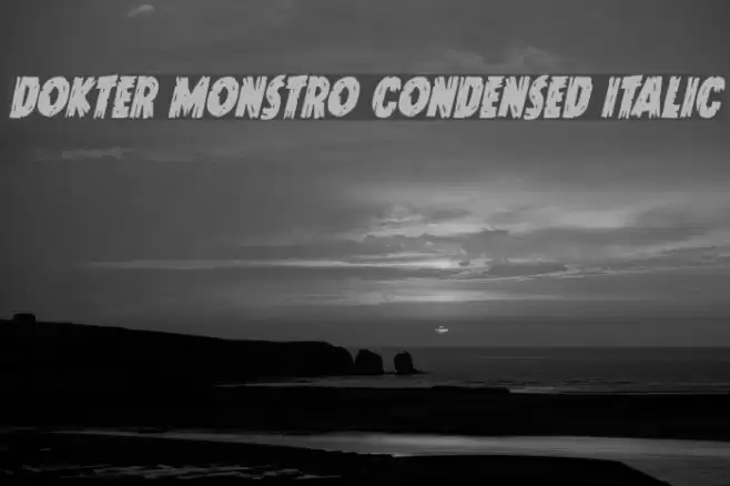 Dokter Monstro Condensed Italic Font examples