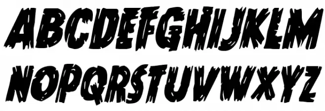 Dokter Monstro Condensed Italic フォント 小文字