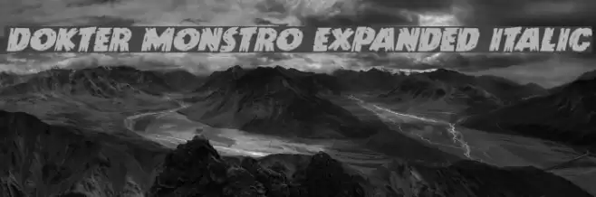 Dokter Monstro Expanded Italic Font examples