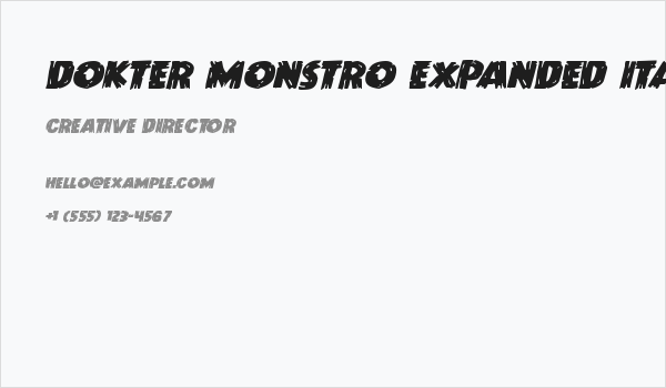 Dokter Monstro Expanded Italic Business Card