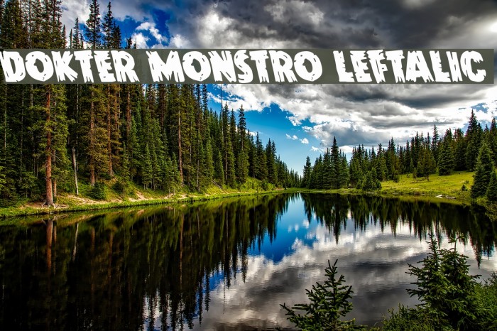 Dokter Monstro Leftalic Font examples