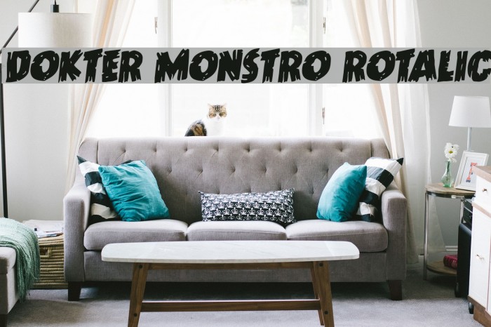 Dokter Monstro Rotalic Font examples