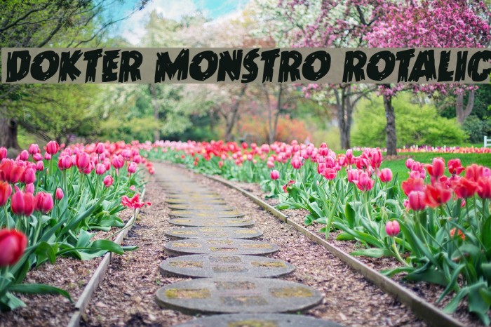 Dokter Monstro Rotalic Font examples