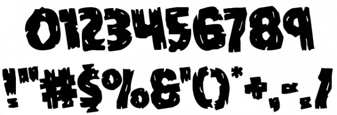 Dokter Monstro Rotated Font OTHER CHARS