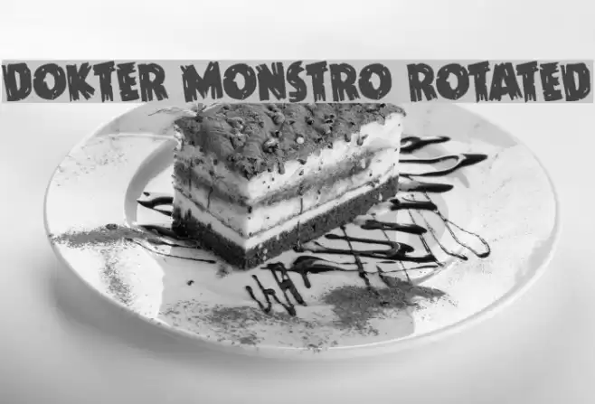 Dokter Monstro Rotated Font examples