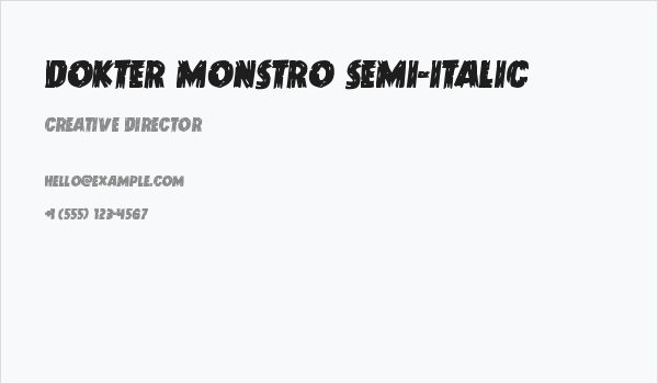 Dokter Monstro Semi-Italic Business Card