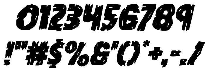 Dokter Monstro Staggered Italic Font OTHER CHARS