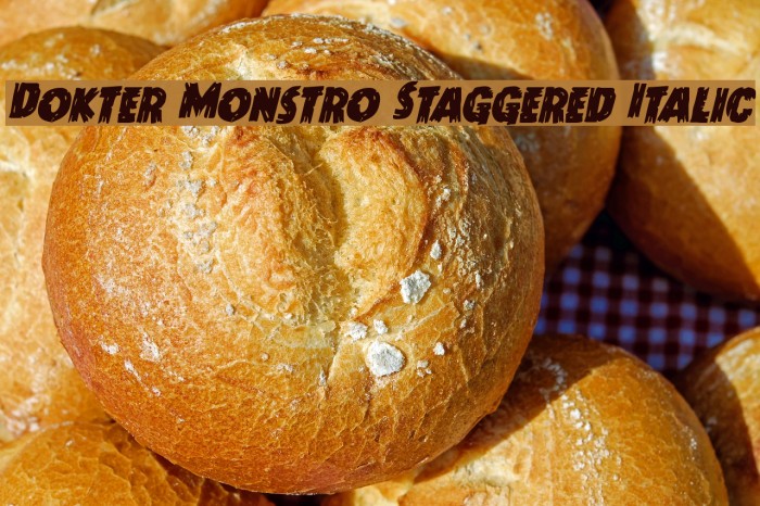 Dokter Monstro Staggered Italic Font examples