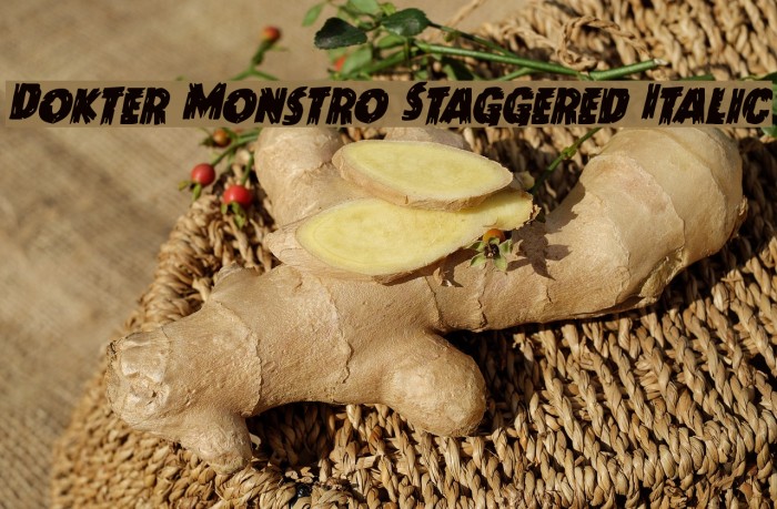 Dokter Monstro Staggered Italic Font examples