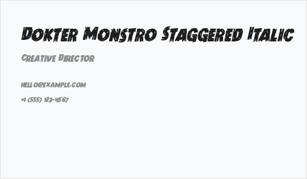Dokter Monstro Staggered Italic Business Card