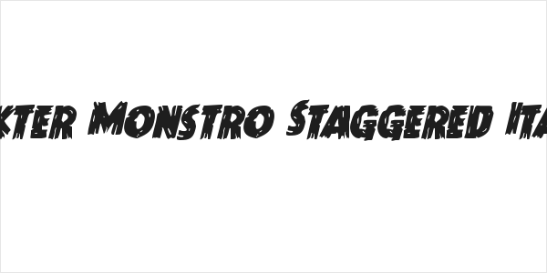 Dokter Monstro Staggered Italic Logo