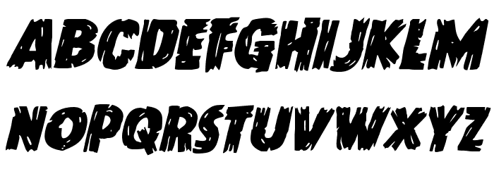 Dokter Monstro Staggered Italic Font LOWERCASE