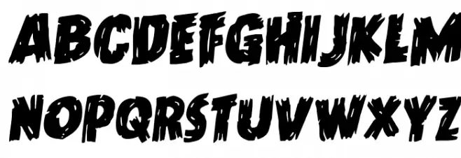Dokter Monstro Staggered Rotalic Шрифта ВЕРХНИЙ