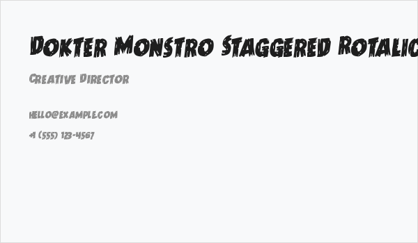 Dokter Monstro Staggered Rotalic Business Card