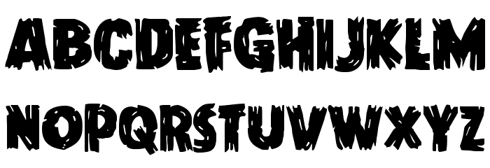 Dokter Monstro Staggered Font LOWERCASE