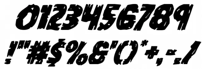 Dokter Monstro Super-Italic Font OTHER CHARS
