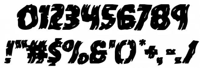 Dokter Monstro Warped Italic Font OTHER CHARS