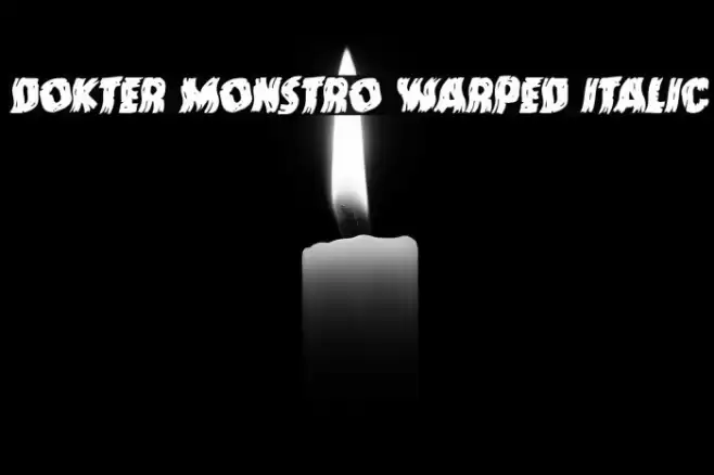 Dokter Monstro Warped Italic Font examples
